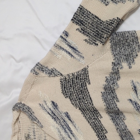 Lucky Brand Open Front Cardigan, Color Blue/Cream, Size L - Picture 9 of 16